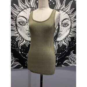 2 a new day sleeveless tanks gold metallic & blue striped M/Large